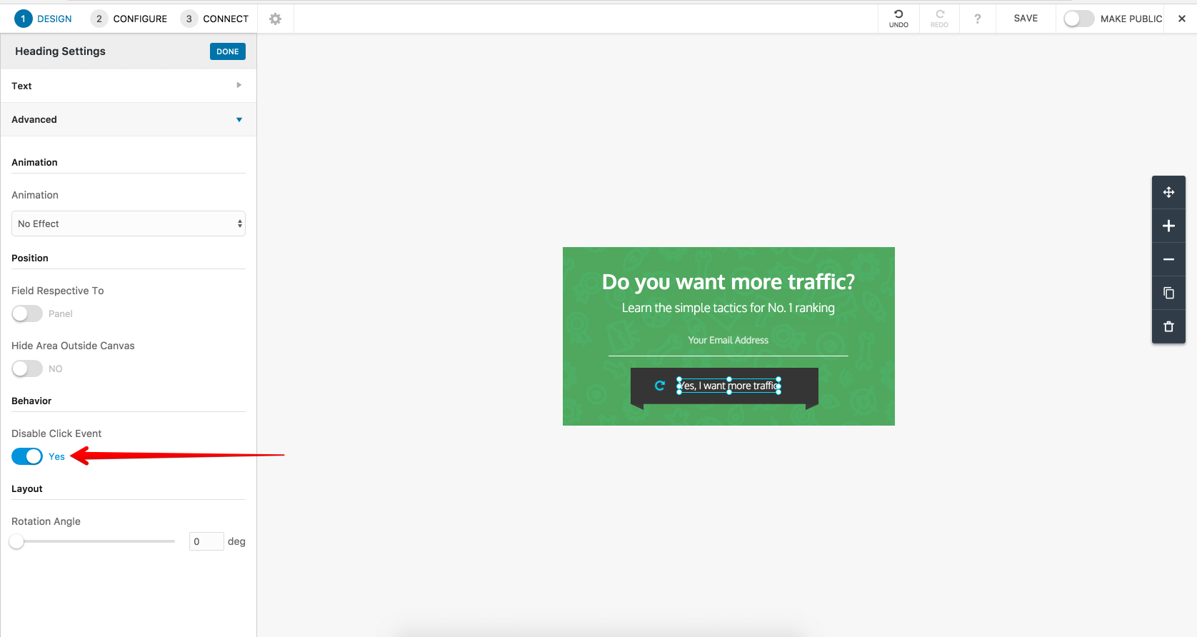 How to Disable Click Event for a text? Disable Click Event