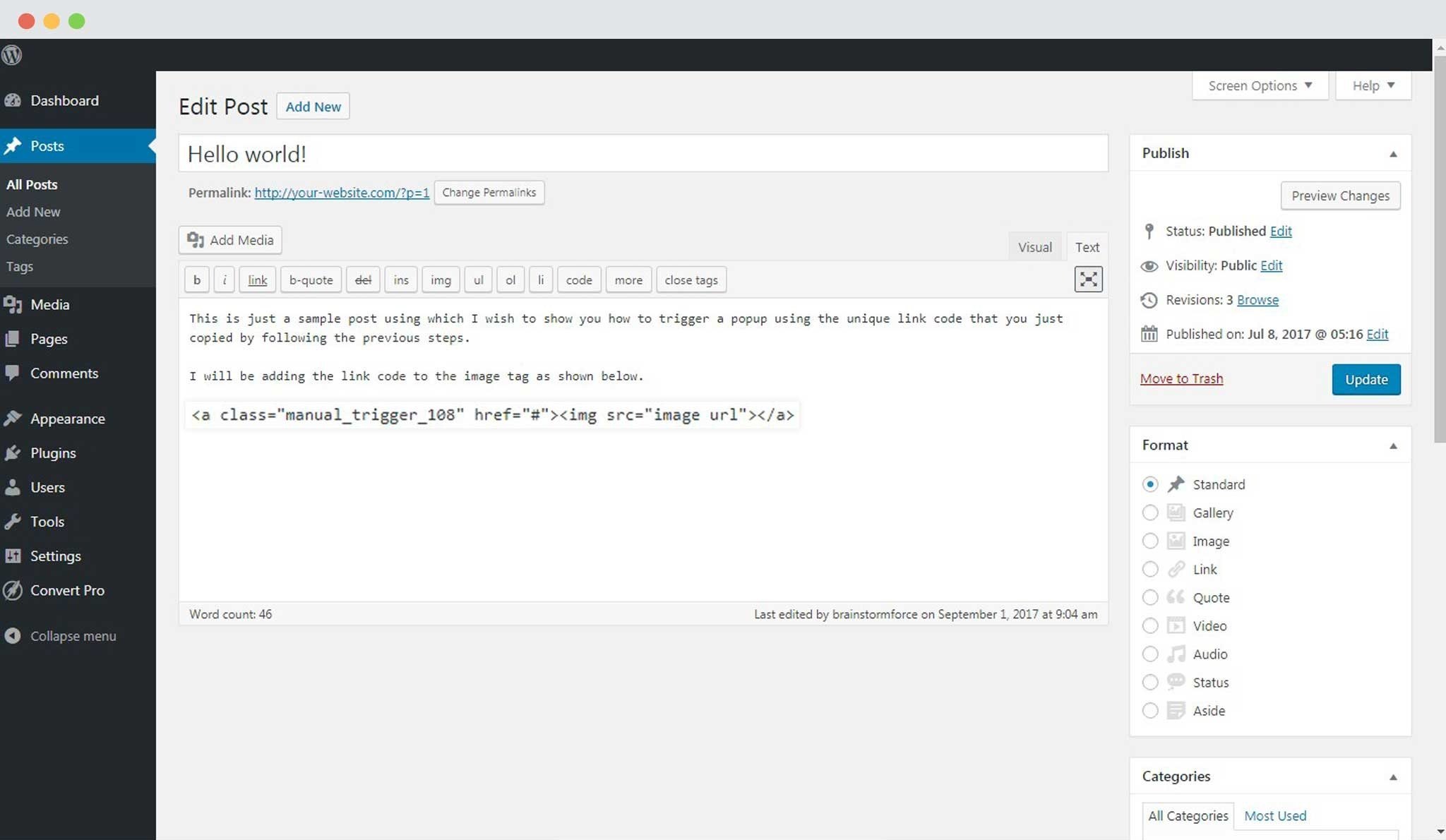 Trigger a Call-to-Action using a Link Code Add Link Code To Image In Post