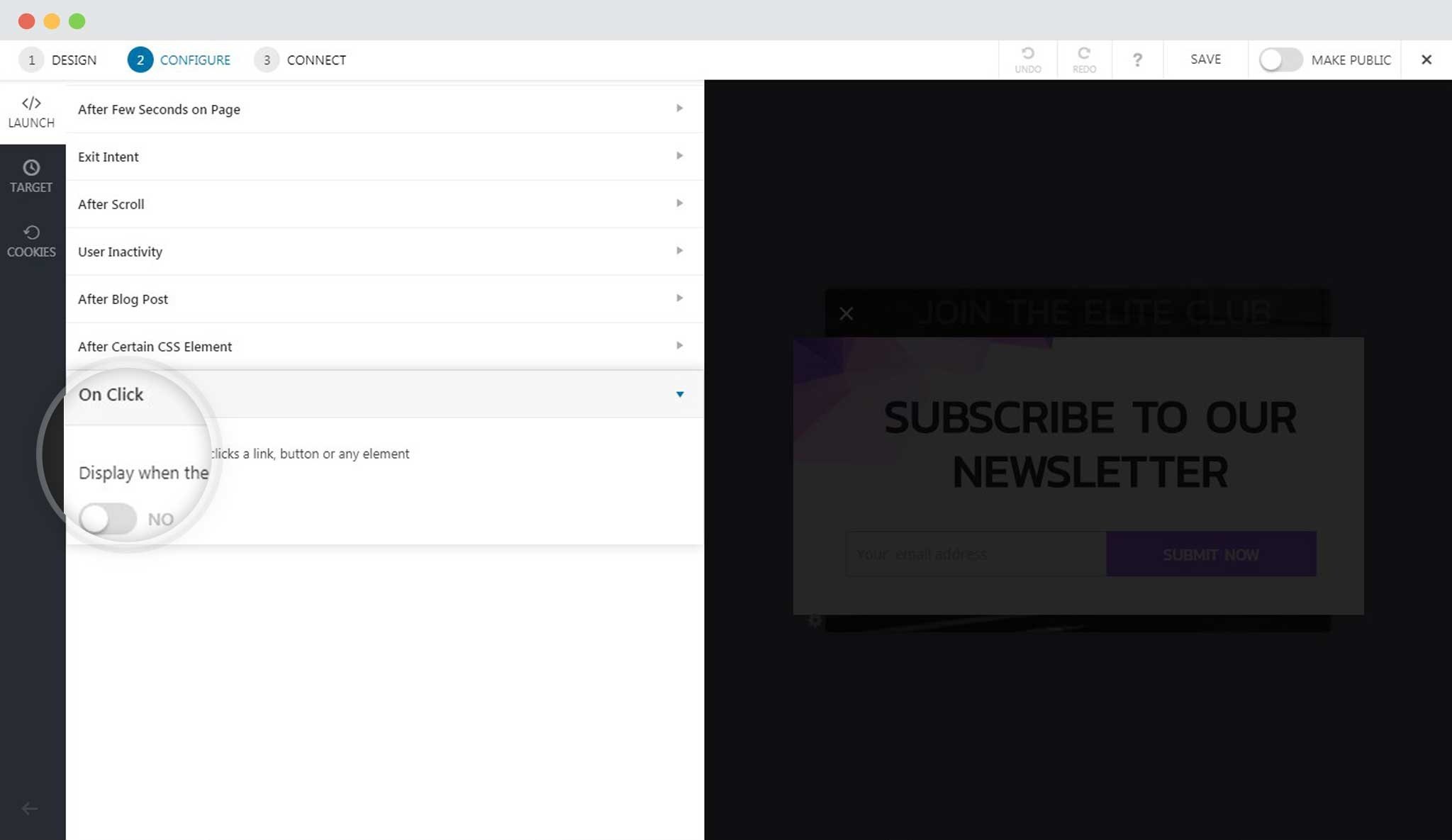 Trigger a Call-to-Action using a Link Code On Click Call To Action In Convert Pro
