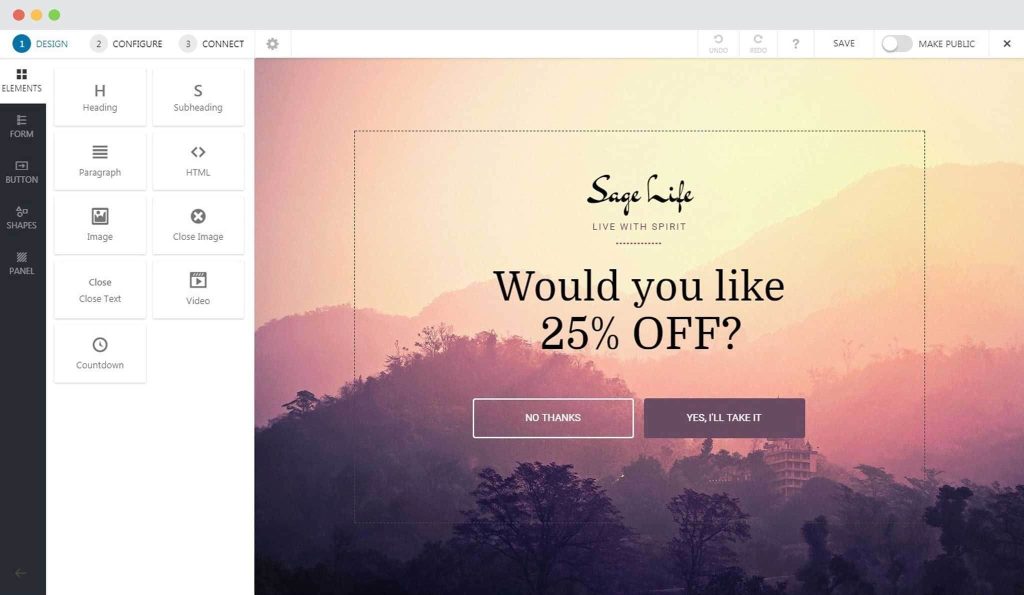 How to Create a Full screen popup in Convert Pro? Design Elements for Full Screen
