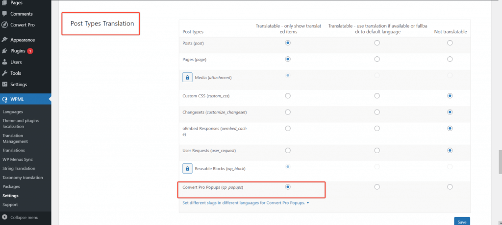 How to create Multilingual call-to-action with WPML Convert Pro WPML Settings