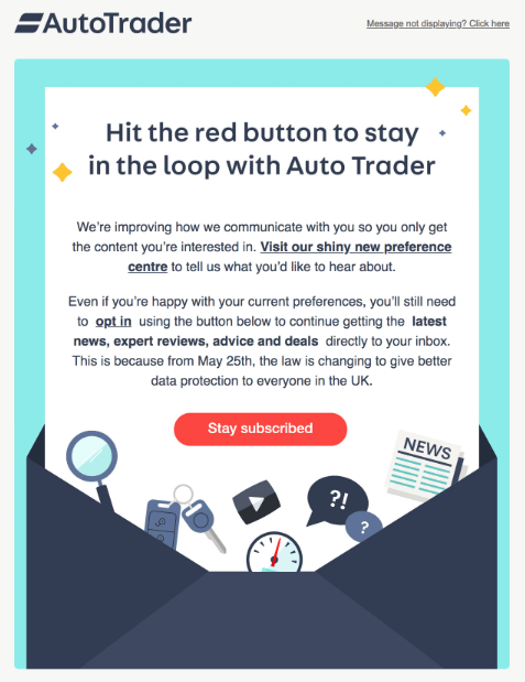 Expressway to get GDPR Compliant Auto Trader Email Consent Email