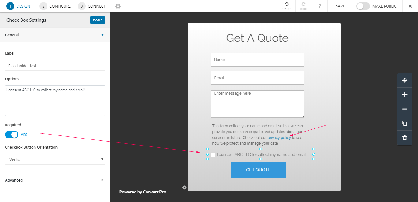 Expressway to get GDPR Compliant Website Form With Consent And Privacy Policy