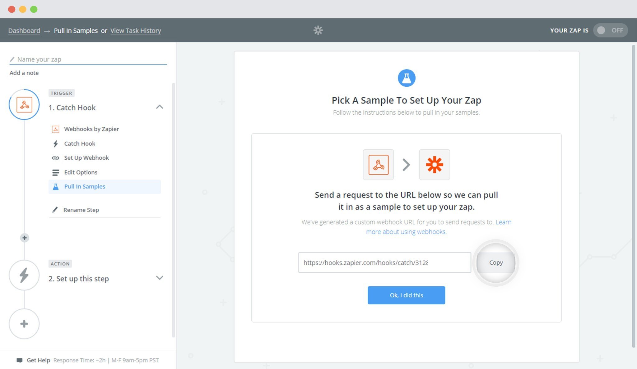 How to Integrate Convert Pro with Zapier? Copy Webhook URL