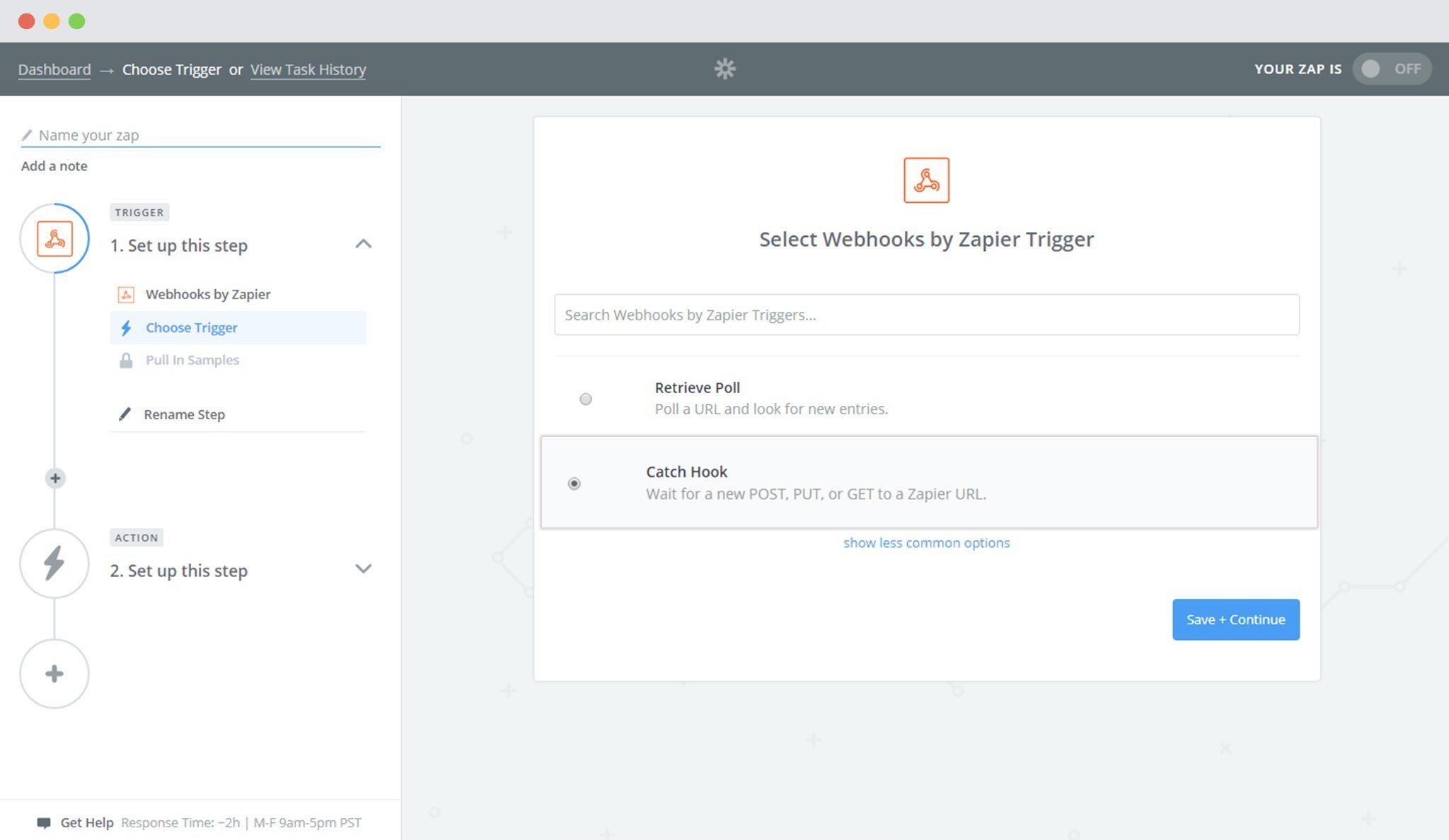 How to Integrate Convert Pro with Zapier? Select Catch Hook In Zapier