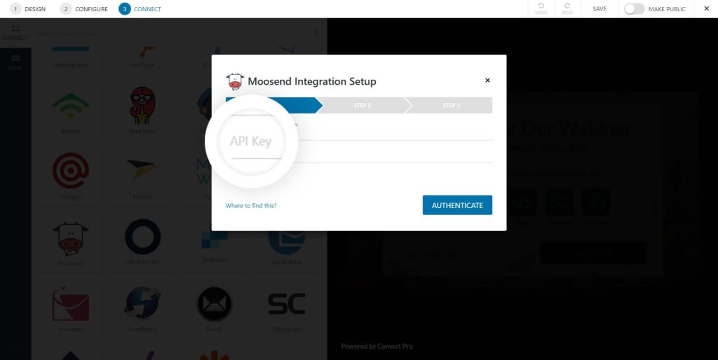 How to Integrate Convert Pro with Moosend? Moosend Integration Setup API Key
