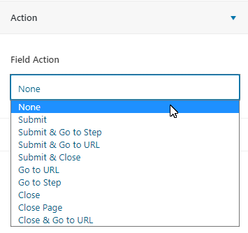 Button Actions Action None