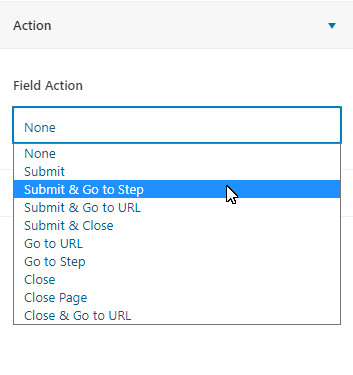 Button Actions Submit And Go To Steps